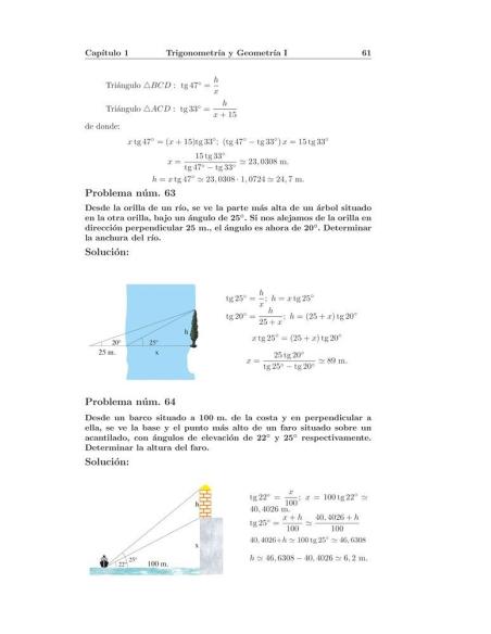 Compendio de problemas de matemáticas II. Trigonometría y Geometría I · Bachillerato Compendio de problemas de matemáticas II. Trigonometría y Geometría I · Bachillerato