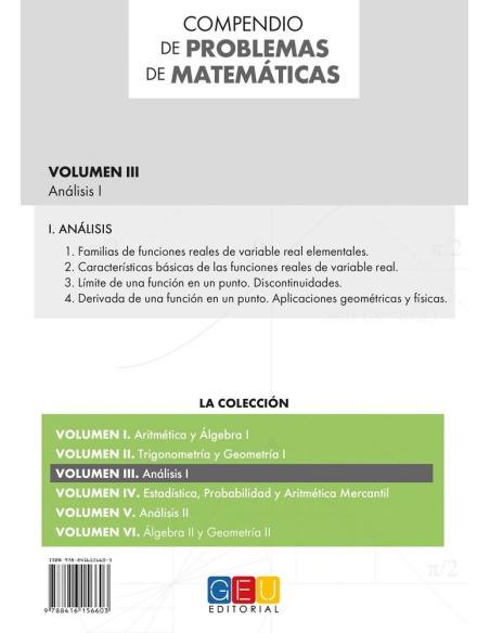 Compendio de problemas de matemáticas III. Análisis I · Bachillerato Compendio de problemas de matemáticas III. Análisis I · Bachillerato