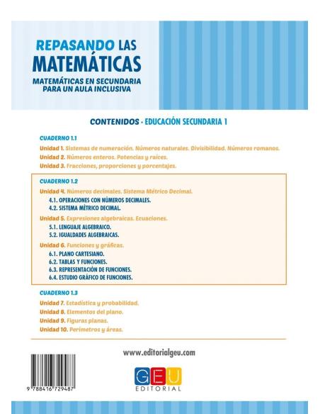 Repasando las matemáticas 1.2 · Secundaria Repasando las matemáticas 1.2 · Secundaria