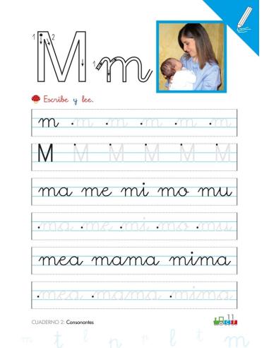 Cono-fonos 3: ¡Sé leer y escribir! Cuaderno 2: Consonantes m, l, p, t
