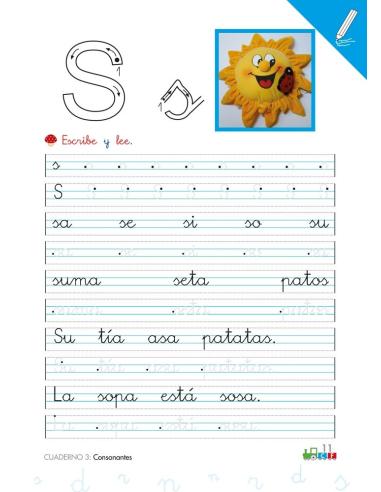 Cono-fonos 3: ¡Sé leer y escribir! Cuaderno 3: Consonantes s, r, n, d