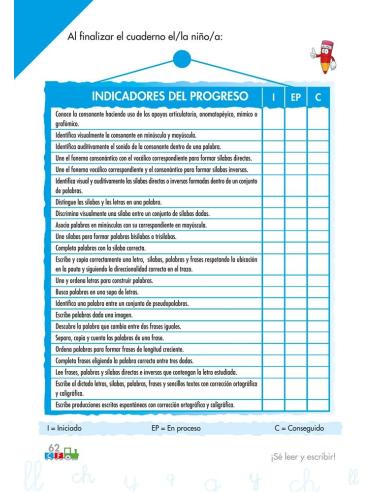 Cono-fonos 3: ¡Sé leer y escribir! Cuaderno 7: Consonantes ll, y, g, ch