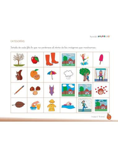 Aprendo palabras. Unidad 2: El otoño