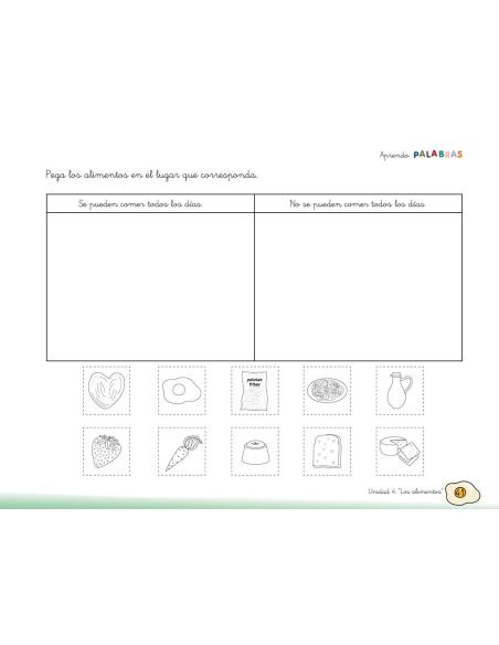 Aprendo palabras. Unidad 4: Los alimentos Aprendo palabras. Unidad 4: Los alimentos