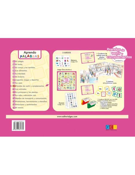 Aprendo palabras. Unidad 9: Prendas de vestir y complementos Aprendo palabras. Unidad 9: Prendas de vestir y complementos