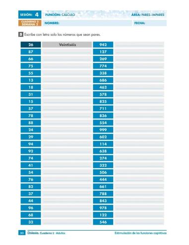 Dislexia. Cuaderno 2 · Adultos