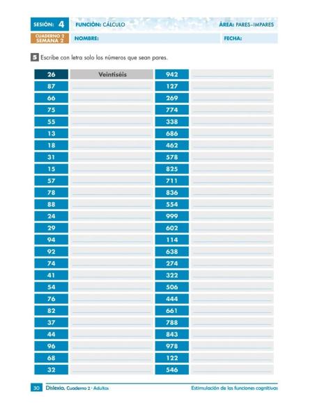 Dislexia. Cuaderno 2 · Adultos Dislexia. Cuaderno 2 · Adultos