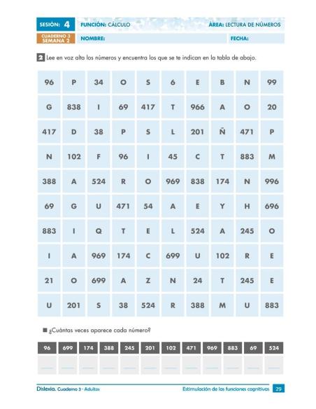 Dislexia. Cuaderno 3 · Adultos