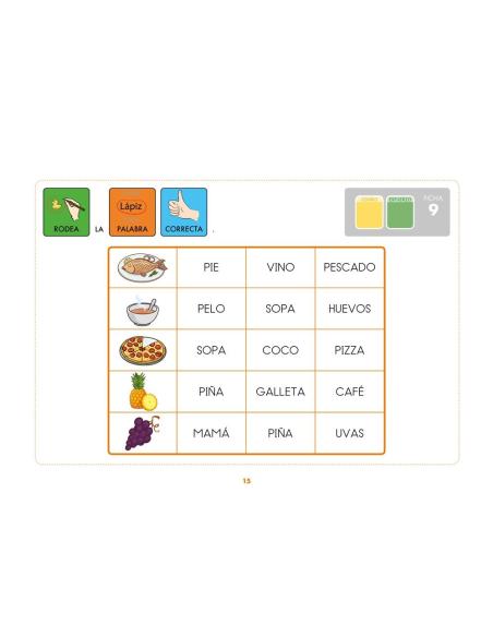 Método de lectoescritura visual 3: Los alimentos 1