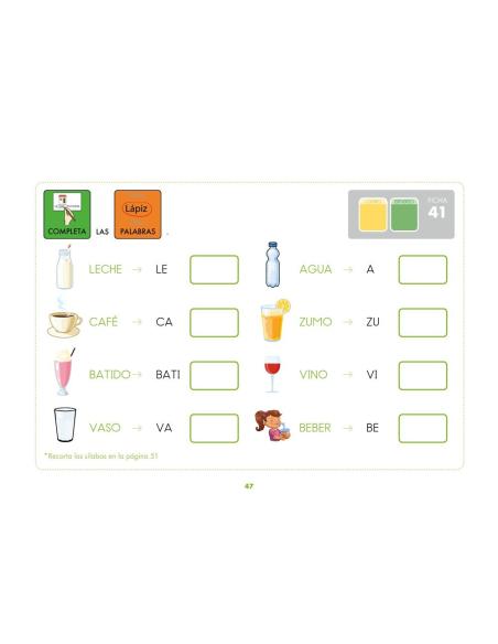 Método de lectoescritura visual 4: Los alimentos 2 Método de lectoescritura visual 4: Los alimentos 2