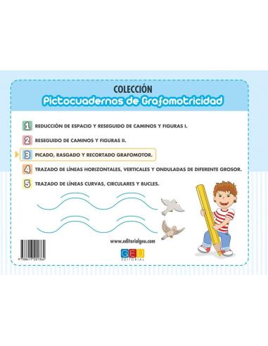 Pictocuaderno de grafomotricidad 3: Picado, rasgado y recortado grafomotor