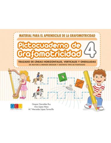 Pictocuaderno de grafomotricidad 4: Trazado de líneas horizontales, verticales y onduladas Pictocuaderno de grafomotricidad 4: Trazado de líneas horizontales, verticales y onduladas