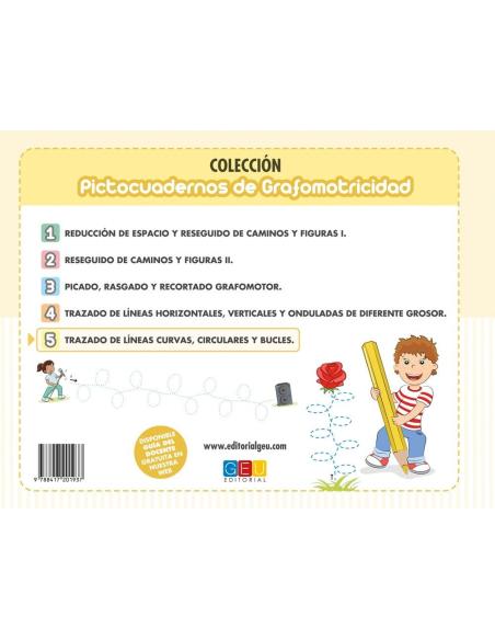 Pictocuaderno de grafomotricidad 5: Trazado de líneas curvas, circulares y bucles Pictocuaderno de grafomotricidad 5: Trazado de líneas curvas, circulares y bucles