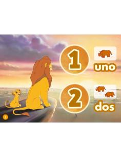 El Rey León: Números del 1 al 10 · Libro–juego (puzle)