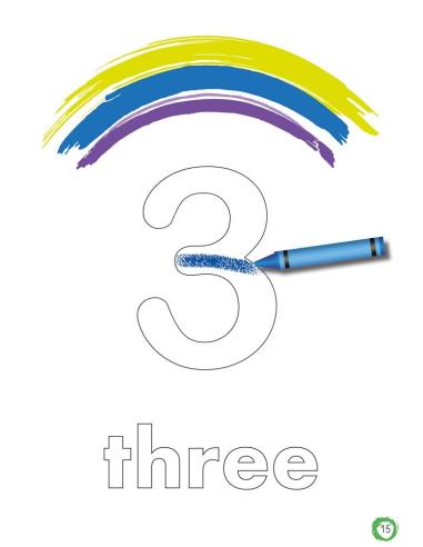 Aprendo y coloreo. Números del 1 al 9 · Numbers from 1 to 9 (español-inglés)