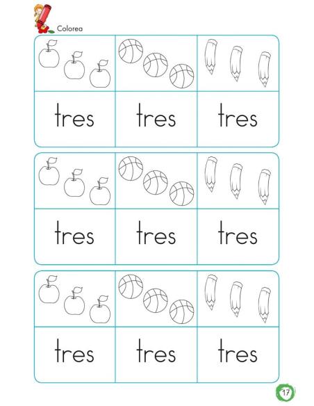 Aprendo y coloreo. Números del 1 al 9 · Numbers from 1 to 9 (español-inglés)