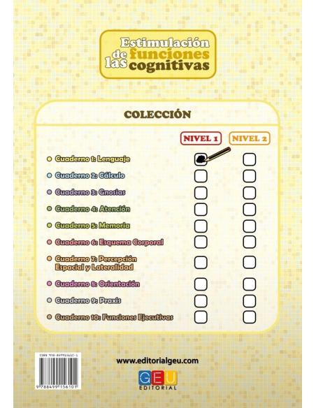 Estimulación de las funciones cognitivas. Nivel 1. Cuaderno 1: Lenguaje Estimulación de las funciones cognitivas. Nivel 1. Cuaderno 1: Lenguaje