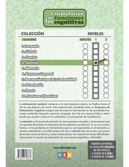 Estimulación de las funciones cognitivas. Nivel 1. Cuaderno 4: Atención Estimulación de las funciones cognitivas. Nivel 1. Cuaderno 4: Atención
