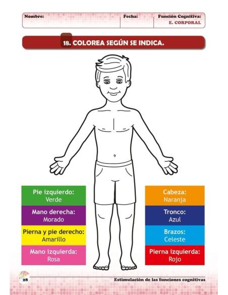 Estimulación de las funciones cognitivas. Nivel 1. Cuaderno 6: Esquema corporal Estimulación de las funciones cognitivas. Nivel 1. Cuaderno 6: Esquema corporal