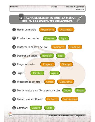 Estimulación de las funciones cognitivas. Nivel 1. Cuaderno 9: Praxis