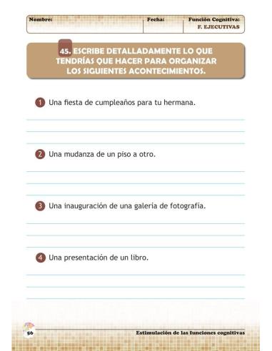 Estimulación de las funciones cognitivas. Nivel 1. Cuaderno 10: Funciones ejecutivas