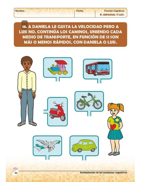 Estimulación de las funciones cognitivas. Nivel 2. Cuaderno 7: Percepción espacial y Lateralidad