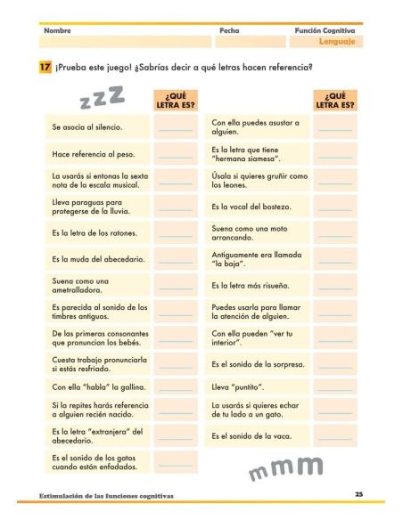 Estimulación de las funciones cognitivas. Nivel adultos. Cuaderno 1: Lenguaje Estimulación de las funciones cognitivas. Nivel adultos. Cuaderno 1: Lenguaje