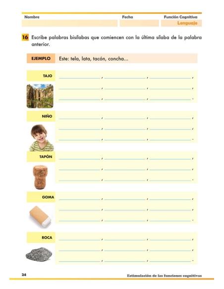 Estimulación de las funciones cognitivas. Nivel adultos. Cuaderno 1: Lenguaje Estimulación de las funciones cognitivas. Nivel adultos. Cuaderno 1: Lenguaje