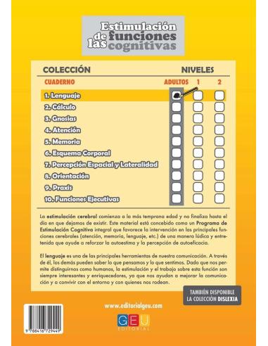 Estimulación de las funciones cognitivas. Nivel adultos. Cuaderno 1: Lenguaje