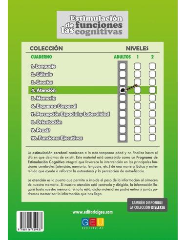 Estimulación de las funciones cognitivas. Nivel adultos. Cuaderno 4: Atención