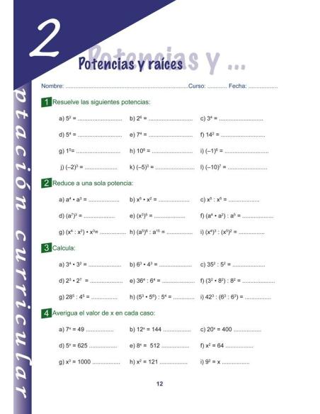 Matemáticas 1-2- Educación Secundaria. Adaptación curricular. Material completo Matemáticas 1-2- Educación Secundaria. Adaptación curricular. Material completo