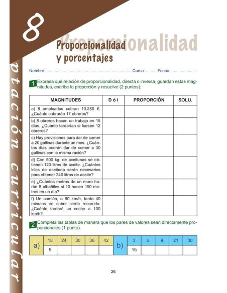 Matemáticas 1-2- Educación Secundaria. Adaptación curricular. Material completo Matemáticas 1-2- Educación Secundaria. Adaptación curricular. Material completo