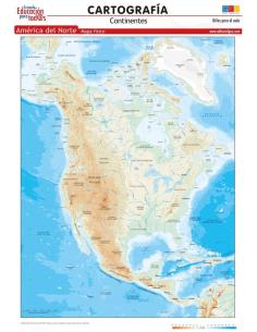 Mapa de América del Norte. Físico