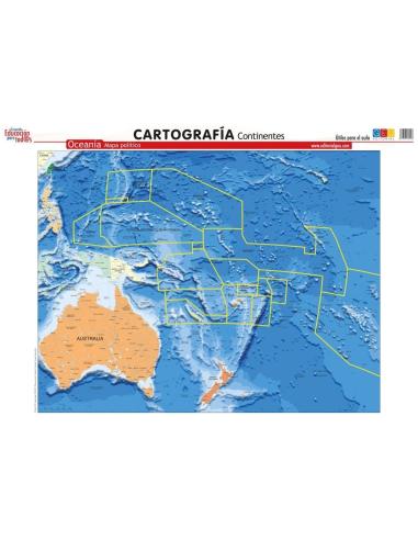 Mapa de Oceanía. Político