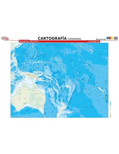 Mapa de Oceania. Físico