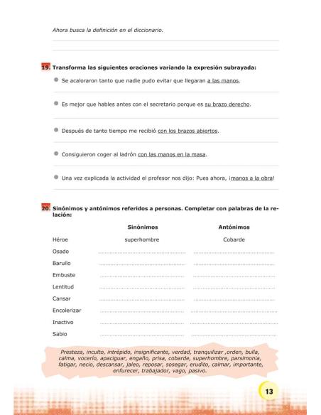 Palabras. Expresión y vocabulario · Nivel 2. Cuaderno 1: El ser humano. Cuerpo y persona Palabras. Expresión y vocabulario · Nivel 2. Cuaderno 1: El ser humano. Cuerpo y persona