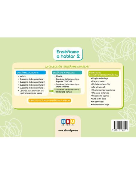 Cuaderno de lectoescritura Primavera- Verano Enséñame a hablar 2 Cuaderno de lectoescritura Primavera- Verano Enséñame a hablar 2
