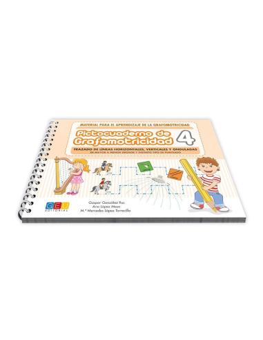 Pictocuaderno de grafomotricidad 4: Trazado de líneas horizontales, verticales y onduladas