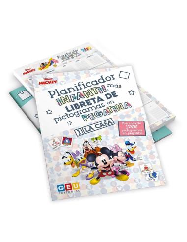Pack planificador + libreta de pegatinas la casa Disney
