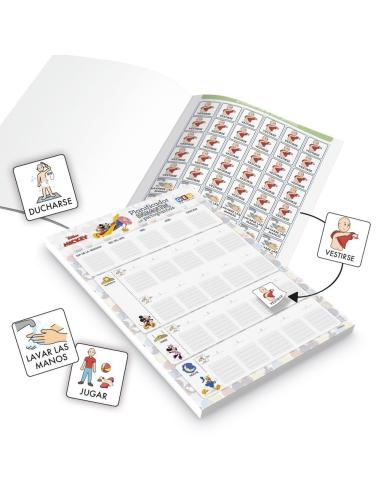 Pack planificador + libreta de pegatinas la casa Disney