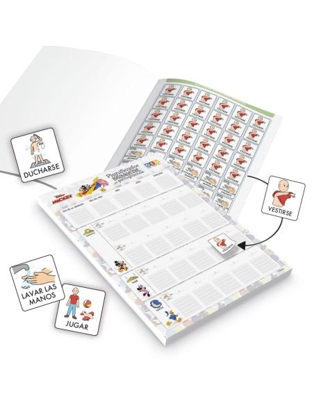 Pack planificador + libreta de pegatinas la casa Disney