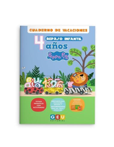 Cuaderno de vacaciones de repaso infantil de 4 años Peppa Pig