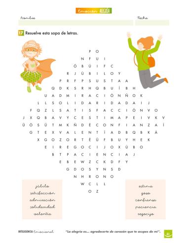 Inteligencia emocional: Alegría - 3º ciclo de primaria