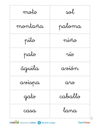 APRENDO A HABLAR.CONO-FONOS 4. RECORTO Y JUEGO