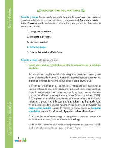APRENDO A HABLAR.CONO-FONOS 4. RECORTO Y JUEGO
