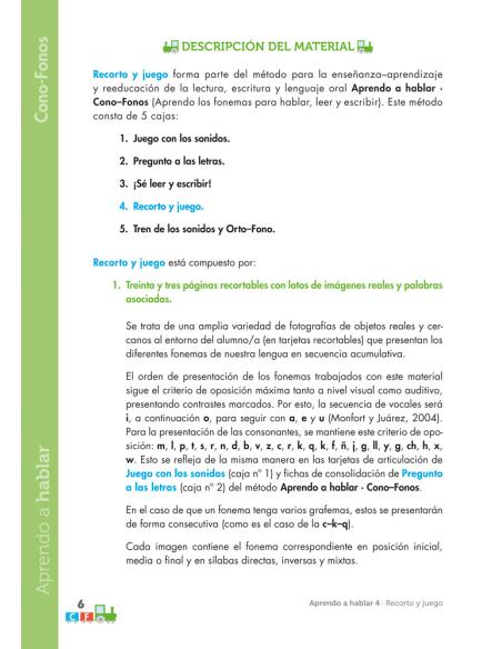 APRENDO A HABLAR.CONO-FONOS 4. RECORTO Y JUEGO APRENDO A HABLAR.CONO-FONOS 4. RECORTO Y JUEGO