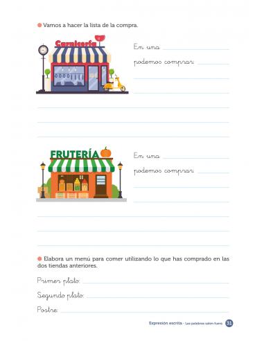 Expresión escrita. Las palabras salen fuera