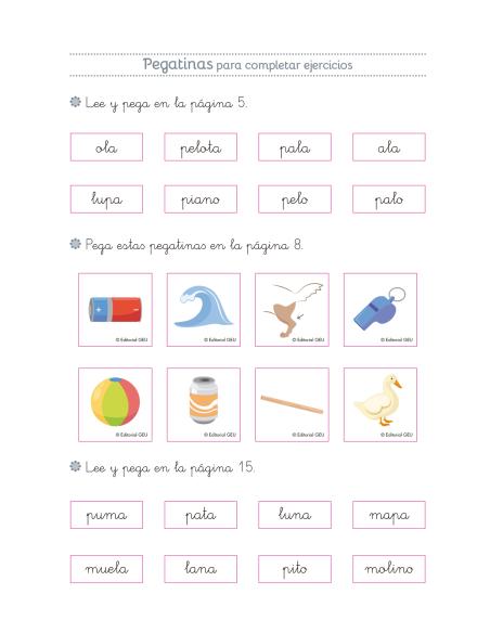 Lecturas comprensivas 1. Leo sílabas directas 1. Pauta cuadrícula