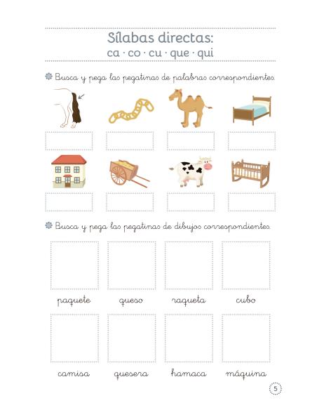 Lecturas comprensivas 2. Leo sílabas directas 2. Pauta cuadrícula