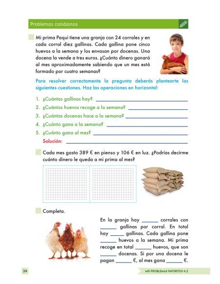 Mis Problemas Favoritos 4.2 - Dos y Tres Operaciones: Sumas, Restas, Multiplicaciones y/o Divisiones